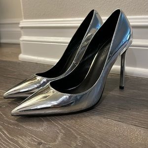 Tony Bianco Metallic Silver Pointed Toe Stiletto Heels